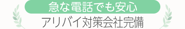 [急な電話でも安心]アリバイ対策会社完備
